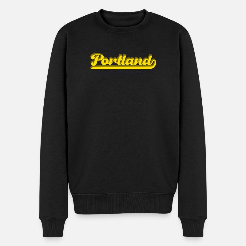 Portland Rétro Script - Pull Premium bio Homme - noir