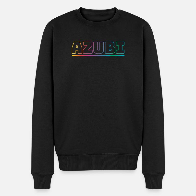 Design Azubi outline bunt - Männer Premium Bio Pullover - Schwarz