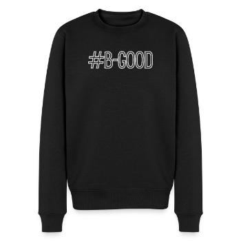 #B – Guter Druck - Männer Premium Bio Pullover - Schwarz - Vorne - Nico (187cm)