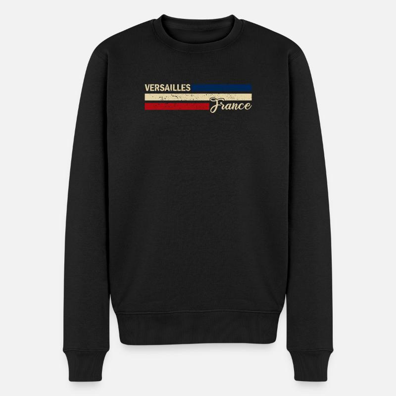 France - Versailles - Frankreich - Flagge - Männer Premium Bio Pullover - Schwarz