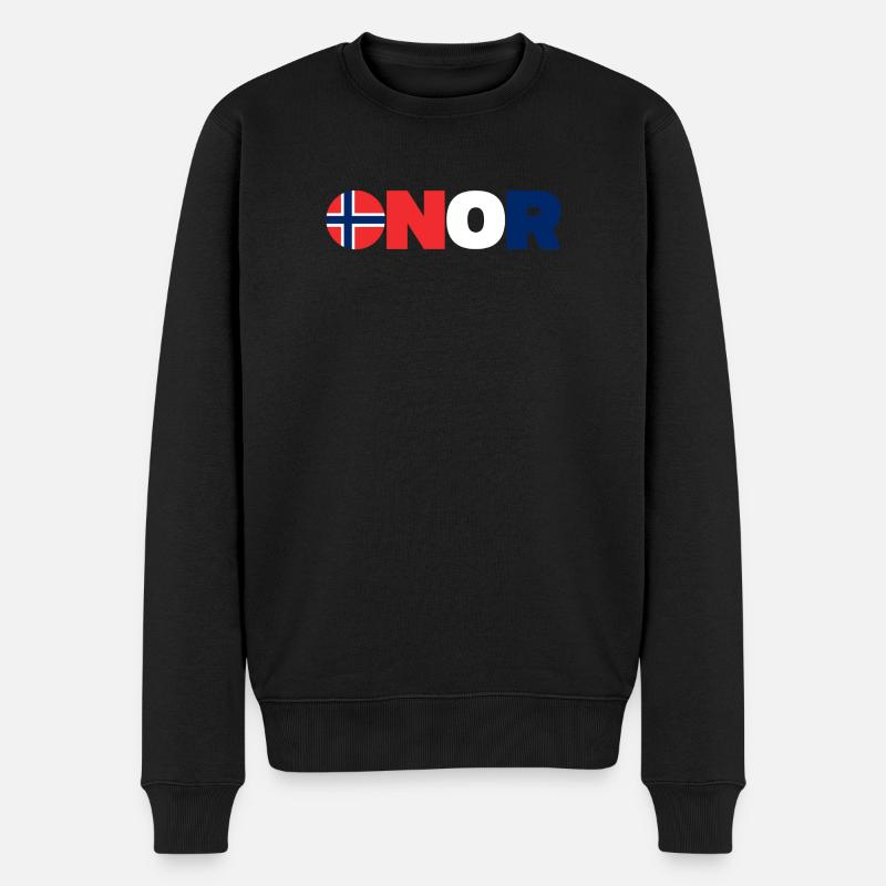 Norwegen - Männer Premium Bio Pullover - Schwarz