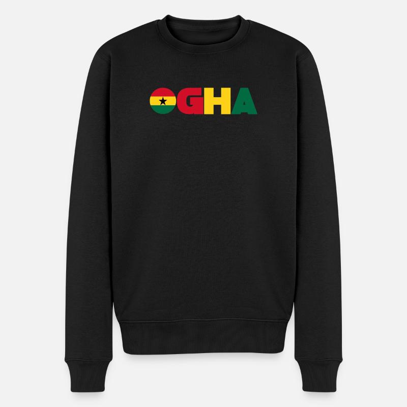 Ghana - Männer Premium Bio Pullover - Schwarz