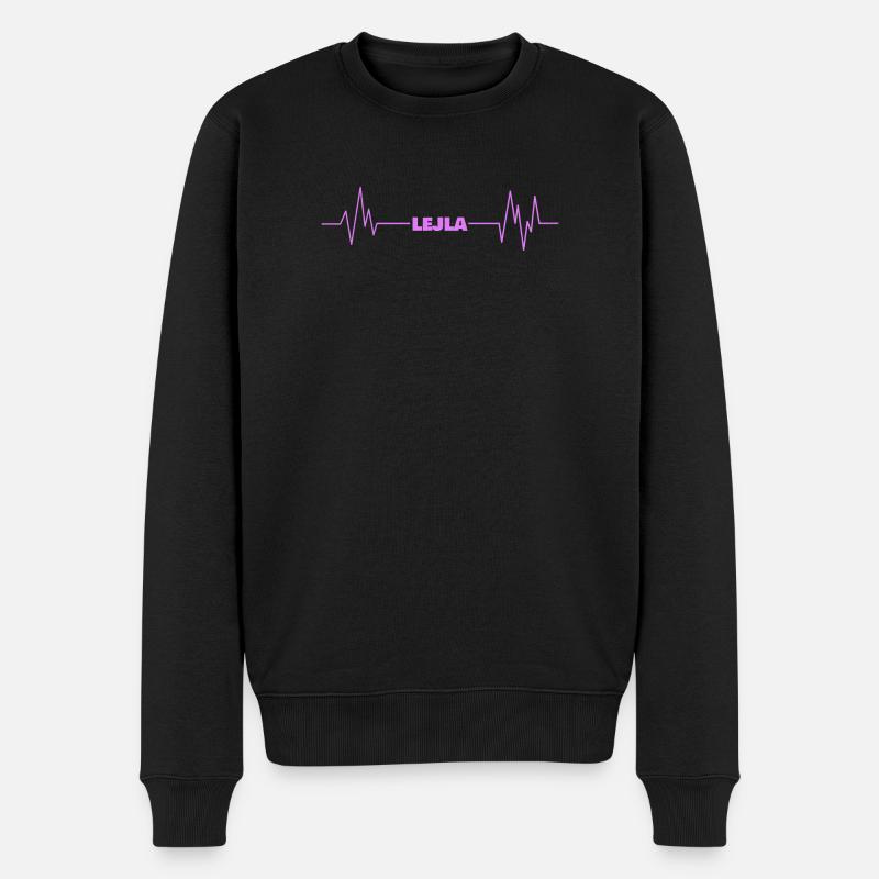 heartbeat Lejla - Männer Premium Bio Pullover - Schwarz