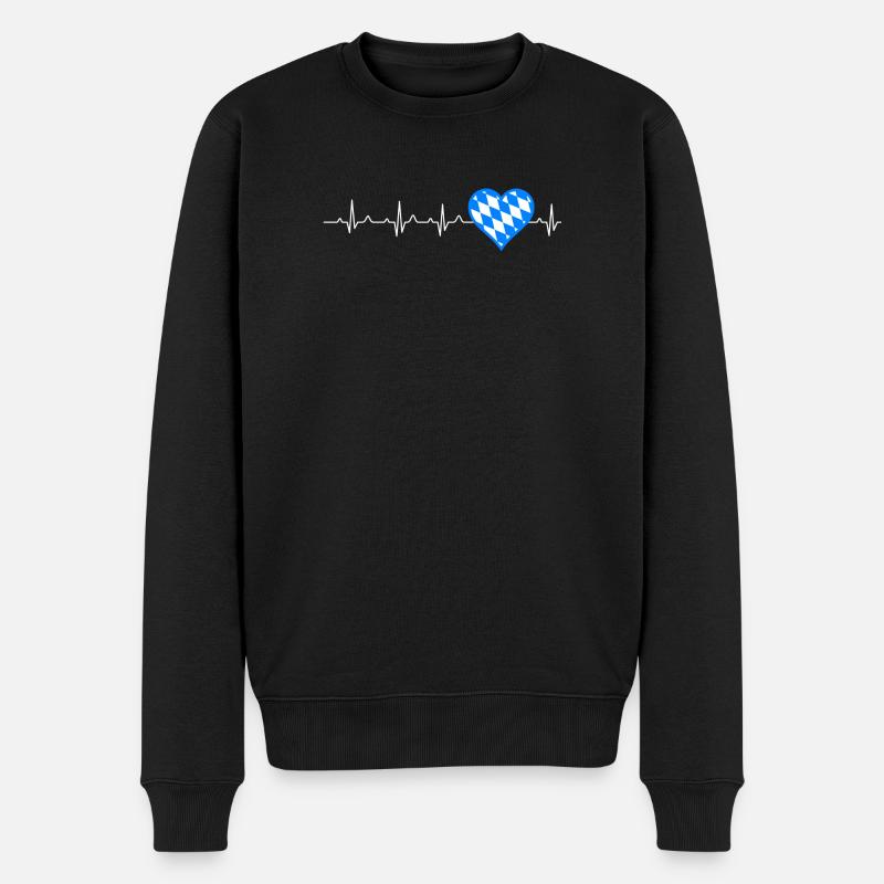 HERZSCHLOG BAYERN - Männer Premium Bio Pullover - Schwarz