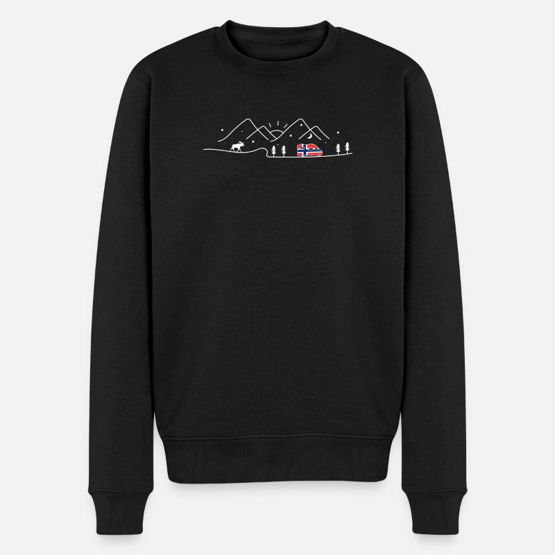 Norwegen Camping Kastenwagen Norway Design - Männer Premium Bio Pullover - Schwarz