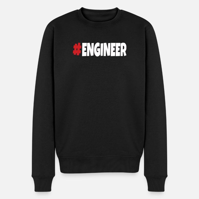 #engineer Rouge & Blanc - Pull Premium bio Homme - noir