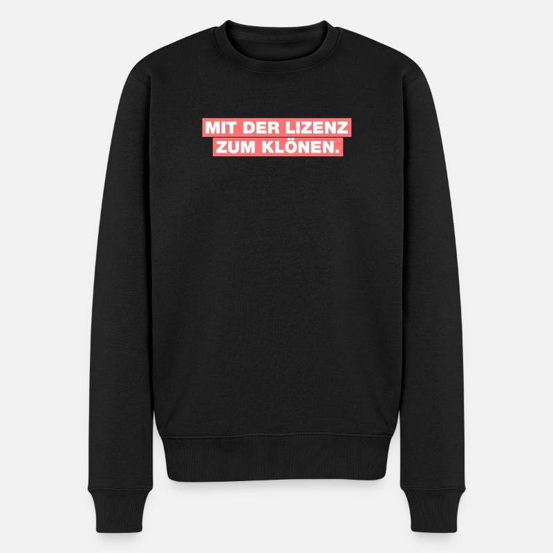 Mit der Lizenz zum Klönen - Männer Premium Bio Pullover - Schwarz