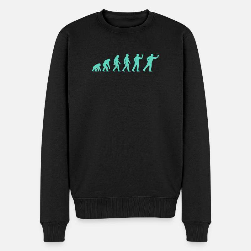Fortschrittliche Evolutionssilhouette - Männer Premium Bio Pullover - Schwarz