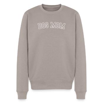 Chien Maman Gras Lettres Capitales - Pull Premium bio Homme - taupe - Devant - Nico (187cm)