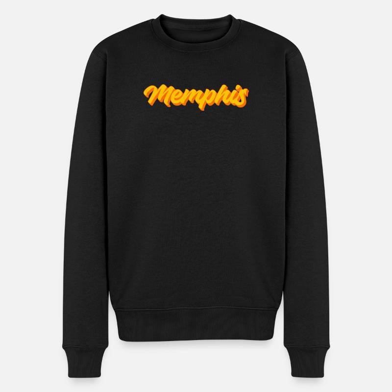 Memphis Retro Script Sunset - Men's Premium Organic Jumper - black