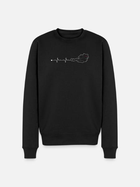 Vienna Heartbeat Austria Map - Men's Premium Organic Jumper - black