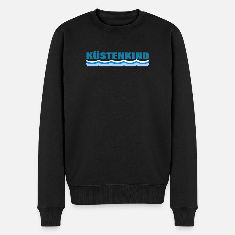 KÜSTENKIND - Männer Premium Bio Pullover - Schwarz