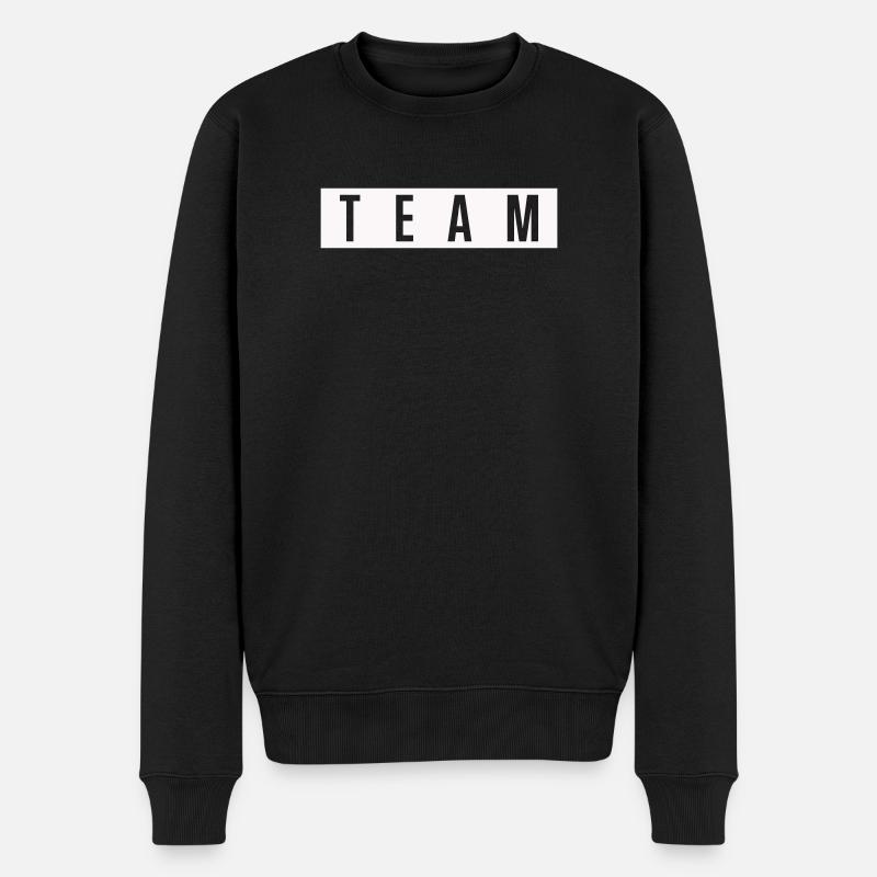 TEAM Blockschrift  - Männer Premium Bio Pullover - Schwarz