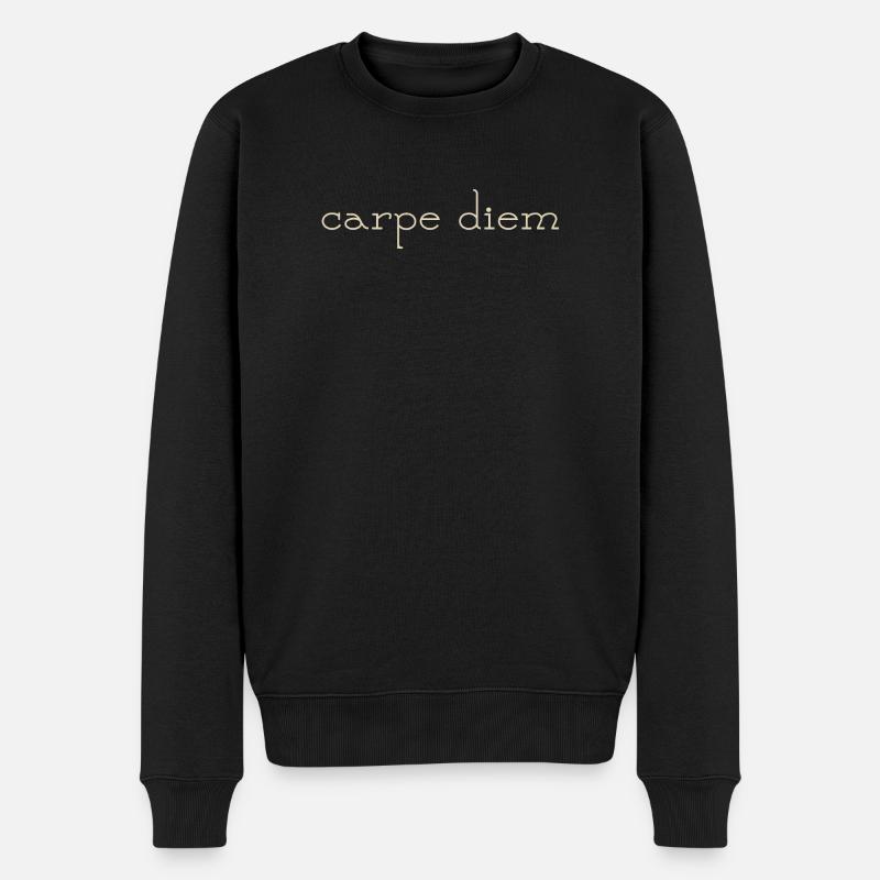 carpe diem - Männer Premium Bio Pullover - Schwarz