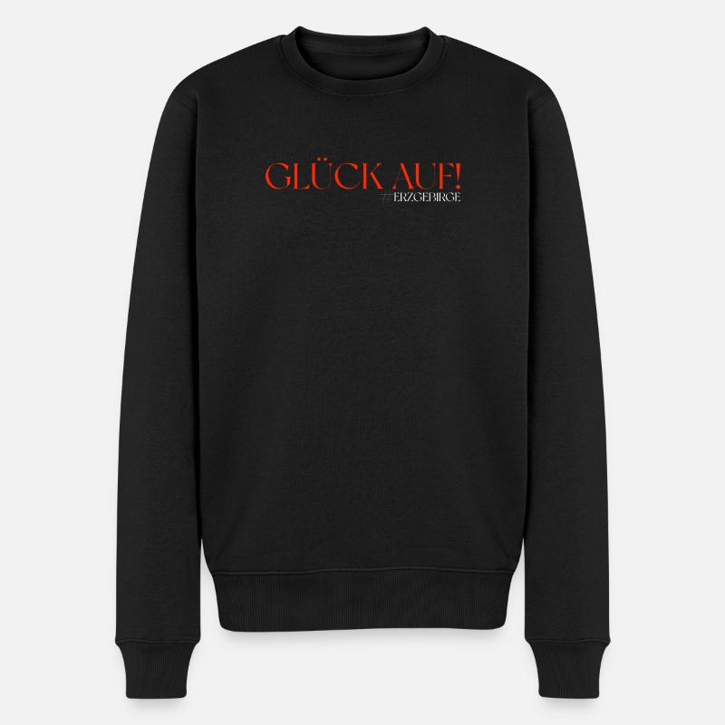 Erzgebirgische Mundart - Männer Premium Bio Pullover - Schwarz