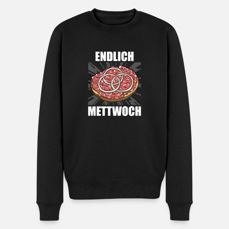 Endlich Mettwoch Mettbrötchen Mett - Männer Premium Bio Pullover - Schwarz