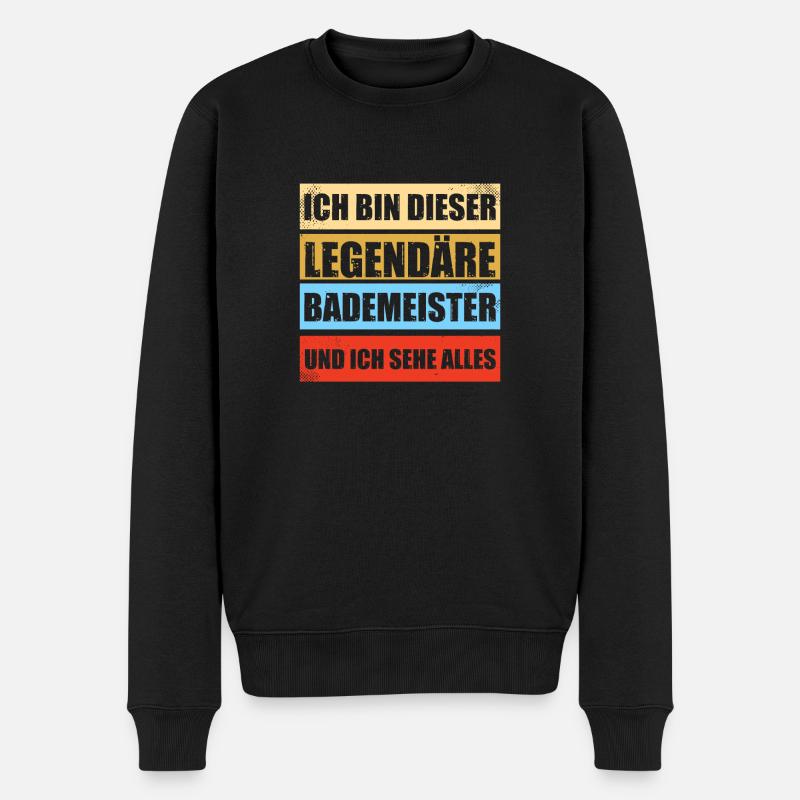 Legendäre Bademeister Schwimmmeister - Männer Premium Bio Pullover - Schwarz