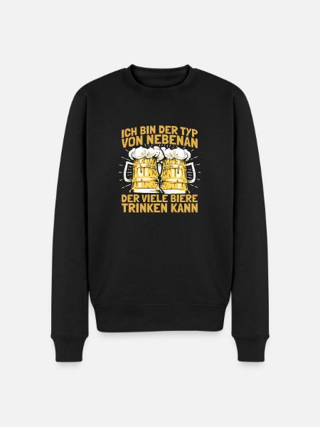 Nachbar viel Bier Lieblingsnachbar - Männer Premium Bio Pullover - Schwarz