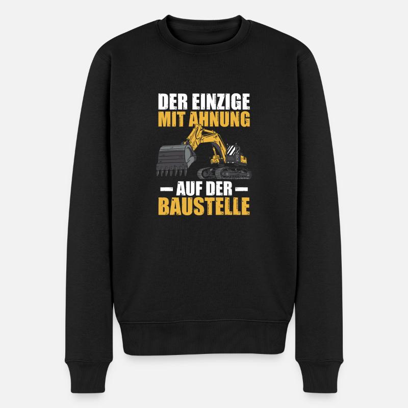 Baustelle Baggerführer Baggerfahrer Bagger - Männer Premium Bio Pullover - Schwarz