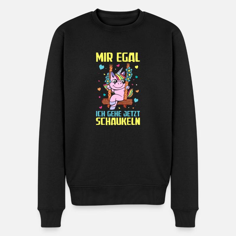 Mir egal Schaukel Schaukeln - Männer Premium Bio Pullover - Schwarz