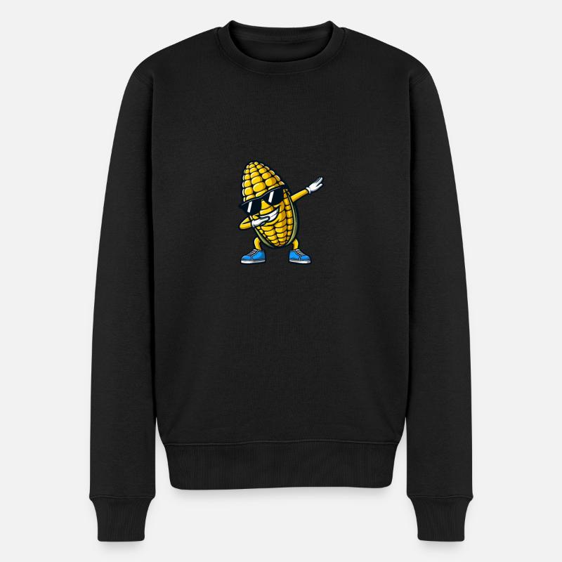 Maiskolben dabbing Mais - Männer Premium Bio Pullover - Schwarz