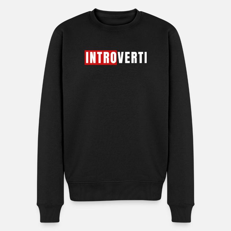 Introvertierter - Männer Premium Bio Pullover - Schwarz