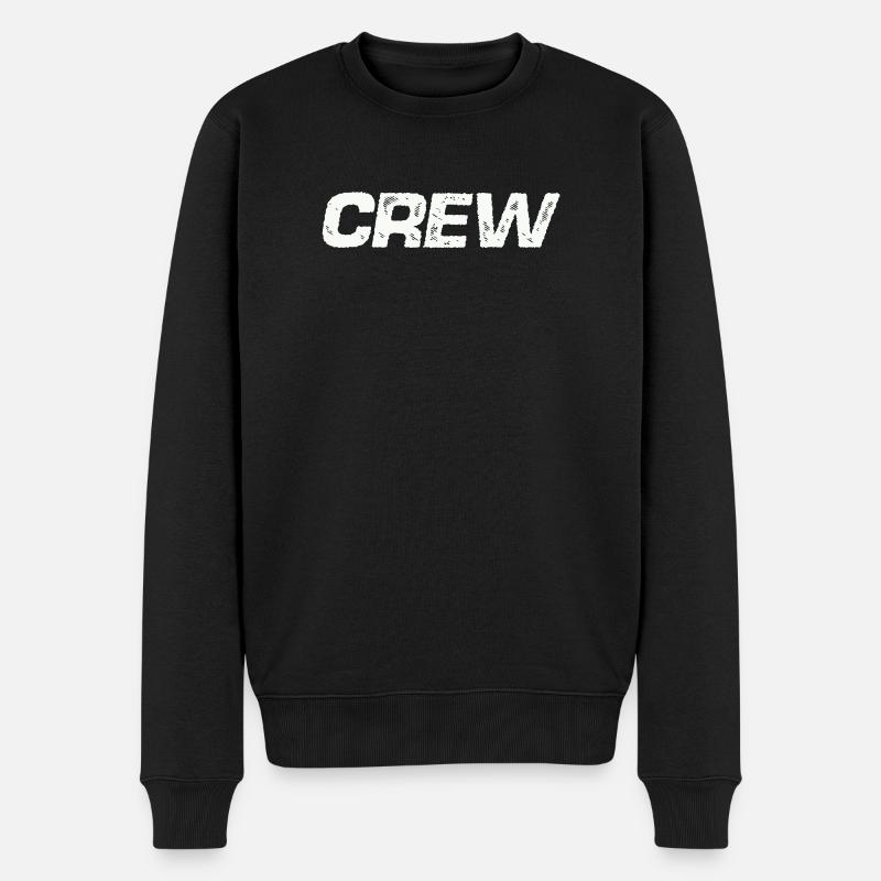 crew - Männer Premium Bio Pullover - Schwarz