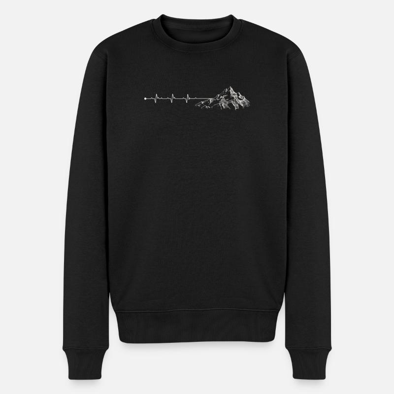 Heartbeat Mountain Ridge - Pull Premium bio Homme - noir