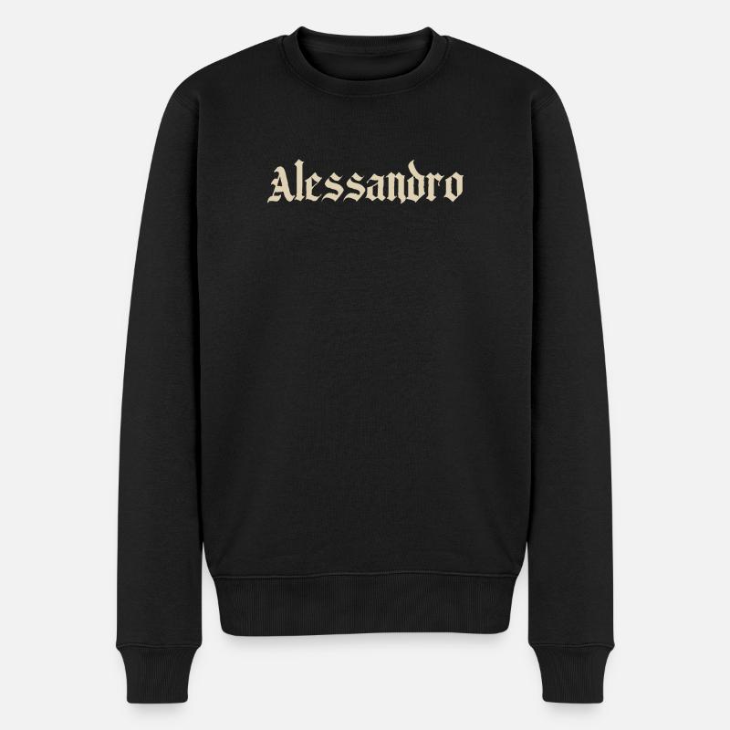 Alessandro Gothic Script - Männer Premium Bio Pullover - Schwarz