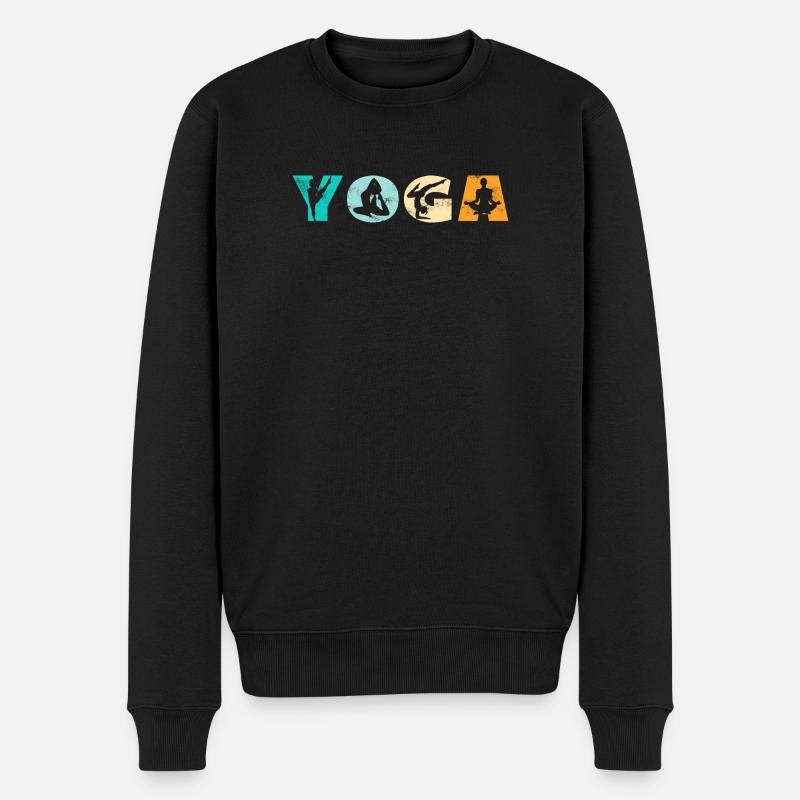 Yoga - Männer Premium Bio Pullover - Schwarz