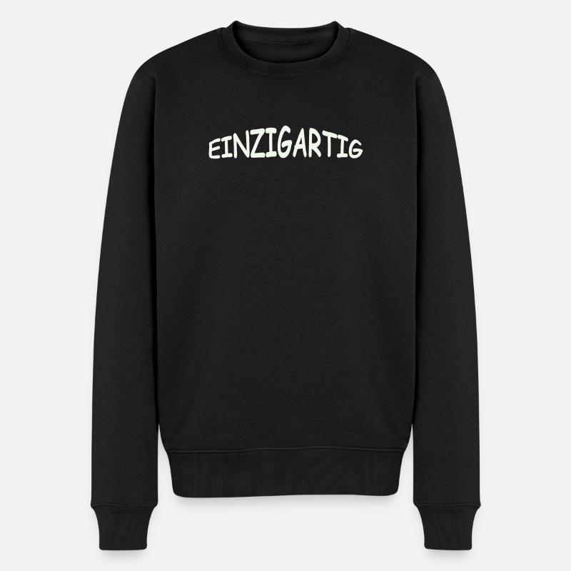 einzigartig- - Männer Premium Bio Pullover - Schwarz