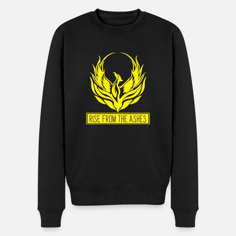 Rise from the Ashes Phönix Phoenix Tier Flammen - Männer Premium Bio Pullover - Schwarz