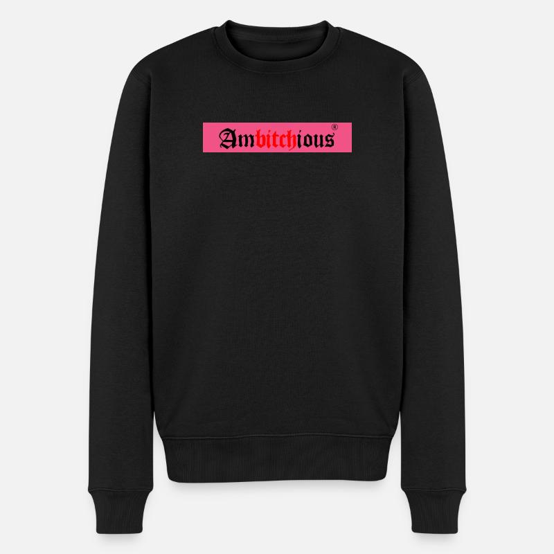 Kraftvolles Frauenlogo mit fetter Schrift - Männer Premium Bio Pullover - Schwarz