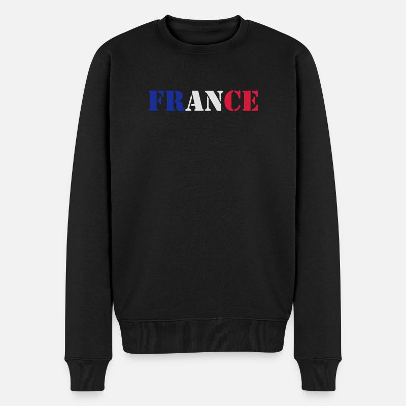 France - Männer Premium Bio Pullover - Schwarz