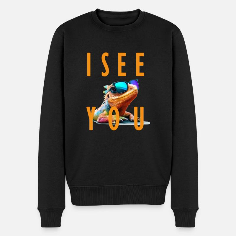lizard I see you - Männer Premium Bio Pullover - Schwarz