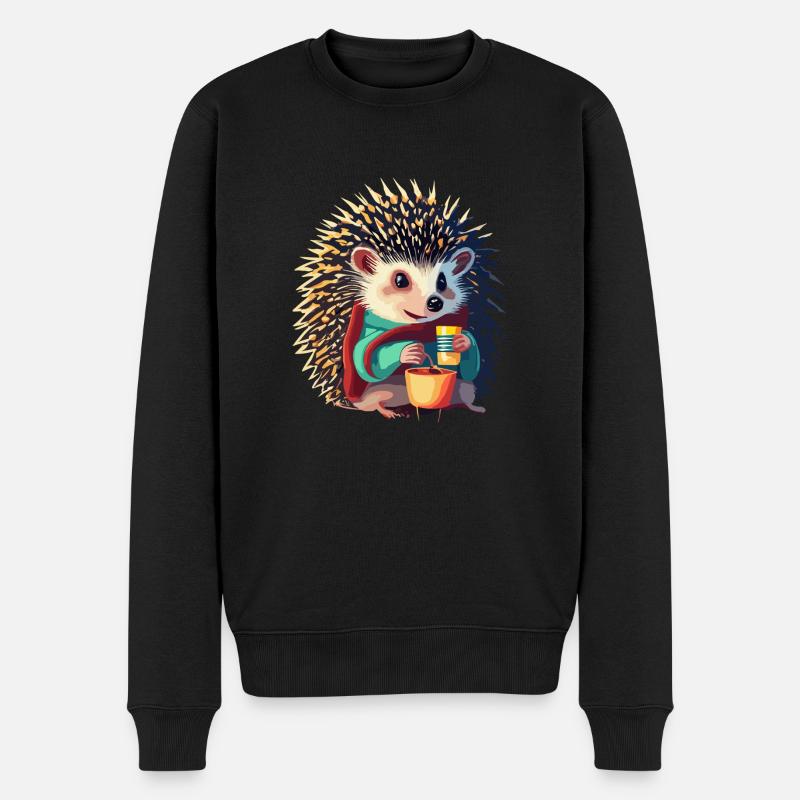 Igel - Männer Premium Bio Pullover - Schwarz