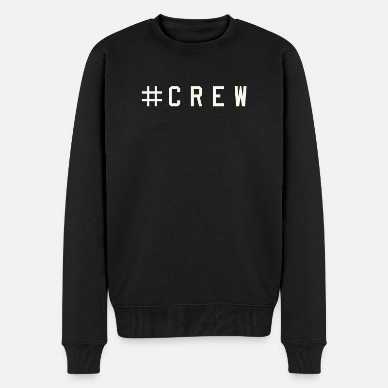 Crew - Männer Premium Bio Pullover - Schwarz