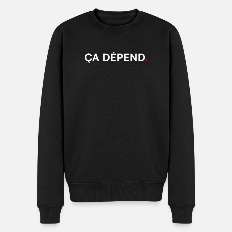 ÇA DÉPEND. Humour Minimal Expression - Pull Premium bio Homme - noir