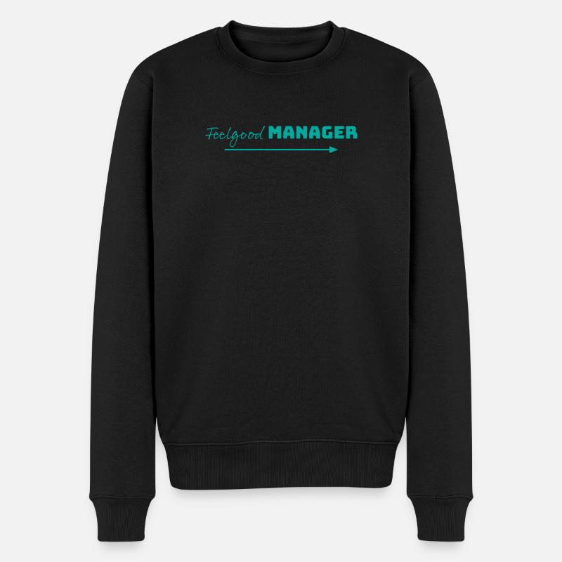 Design Feelgood Manager mint arrow - Männer Premium Bio Pullover - Schwarz