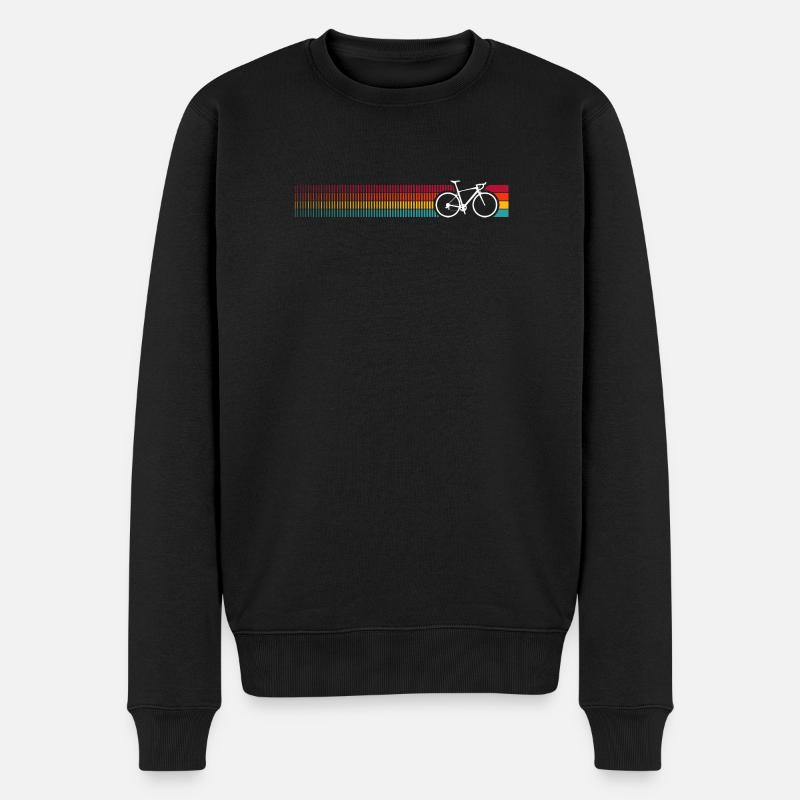 Motif de vélo arc-en-ciel vibrant - Pull Premium bio Homme - noir
