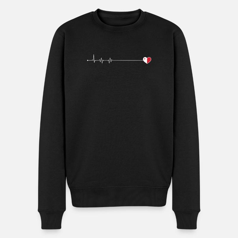 Puls-Herzschlag-Symbol - Männer Premium Bio Pullover - Schwarz