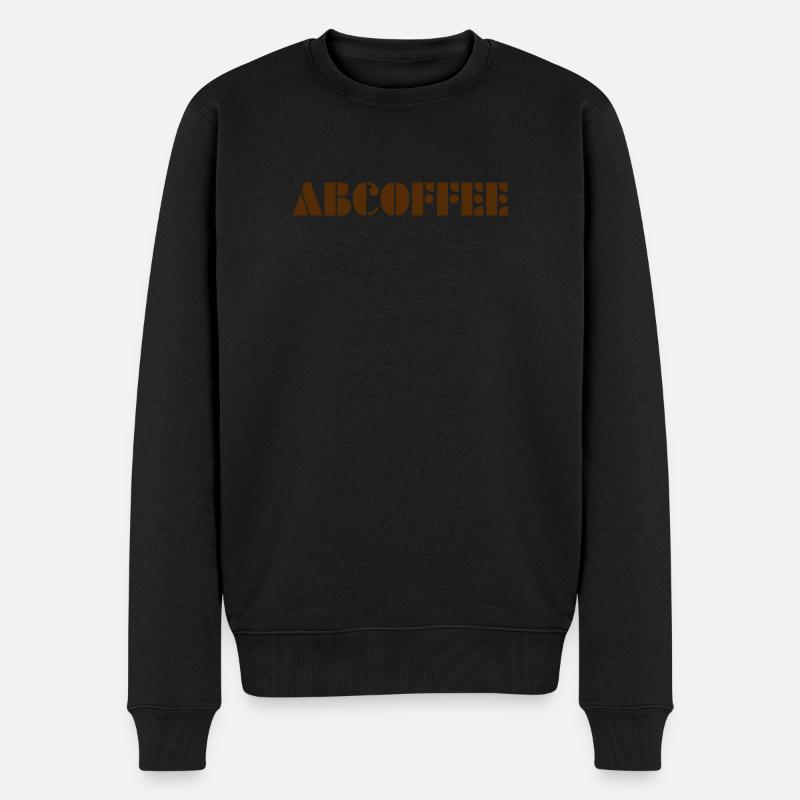 Coffee alphabet - Männer Premium Bio Pullover - Schwarz