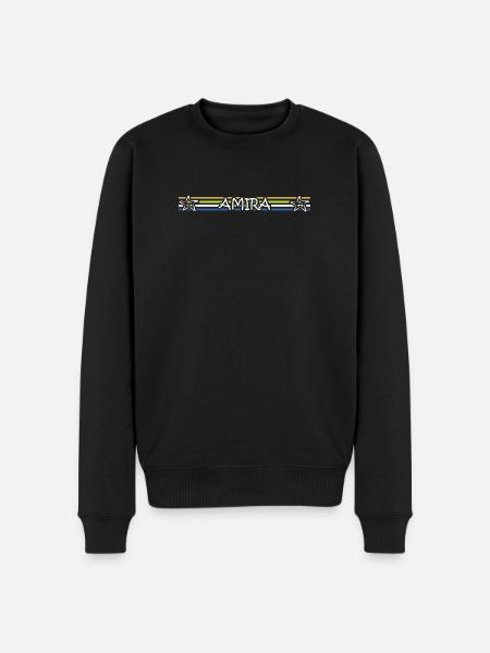 AMIRA Farbstripes Sternenband - Männer Premium Bio Pullover - Schwarz