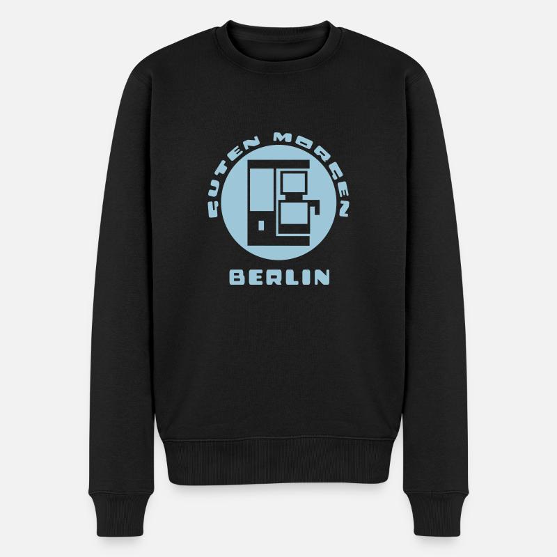 Berlin Guten Morgen Kaffeetasse - Männer Premium Bio Pullover - Schwarz