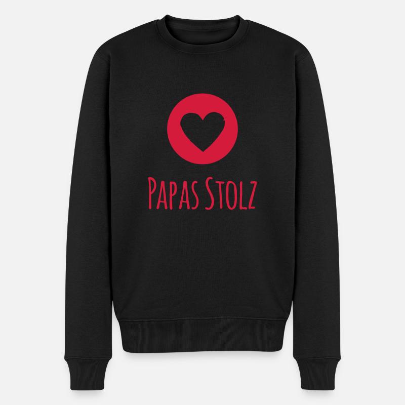 Papas Stolz (dh) - Männer Premium Bio Pullover - Schwarz