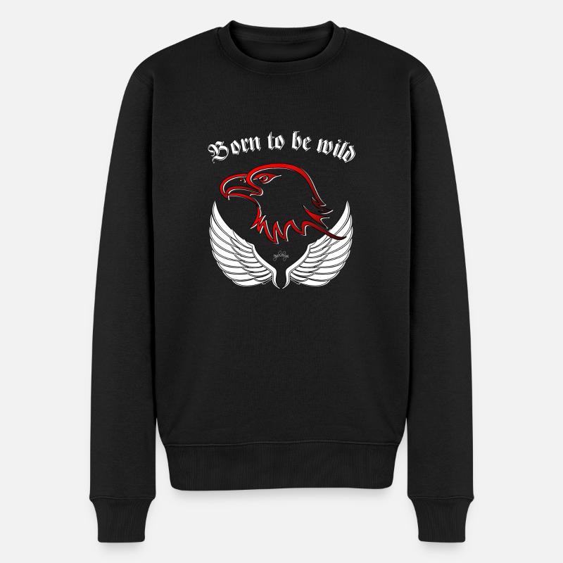 Born to be wild ws - Männer Premium Bio Pullover - Schwarz