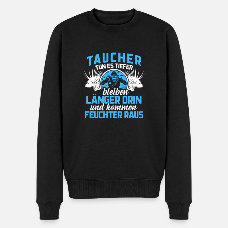 Taucher - Gehen tiefer - Männer Premium Bio Pullover - Schwarz