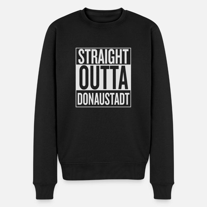 STRAIGHT OUTTA DONAUSTADT - Männer Premium Bio Pullover - Schwarz