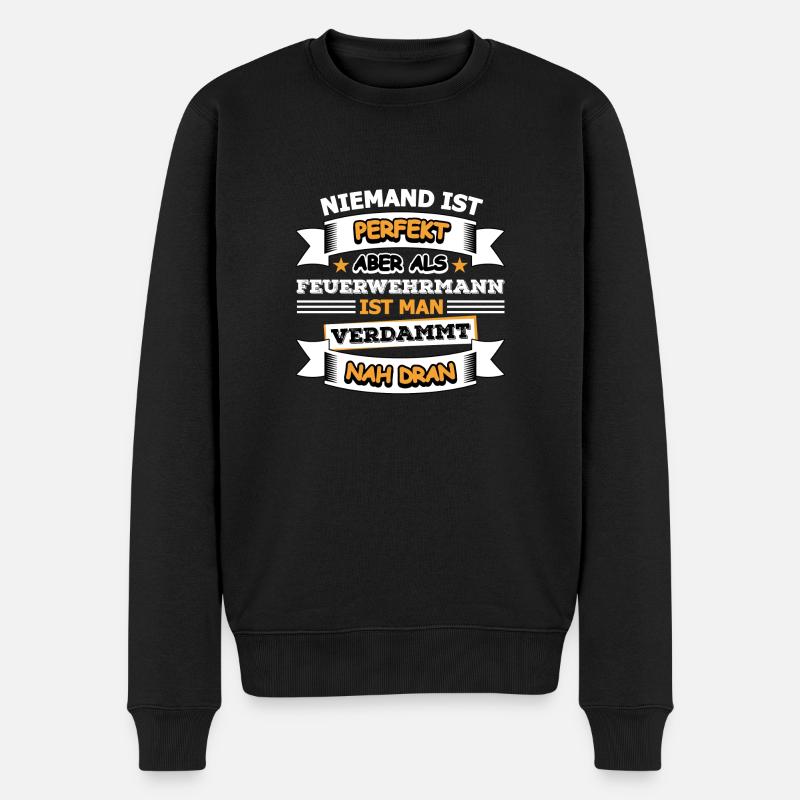 Feuerwehrmann - Männer Premium Bio Pullover - Schwarz
