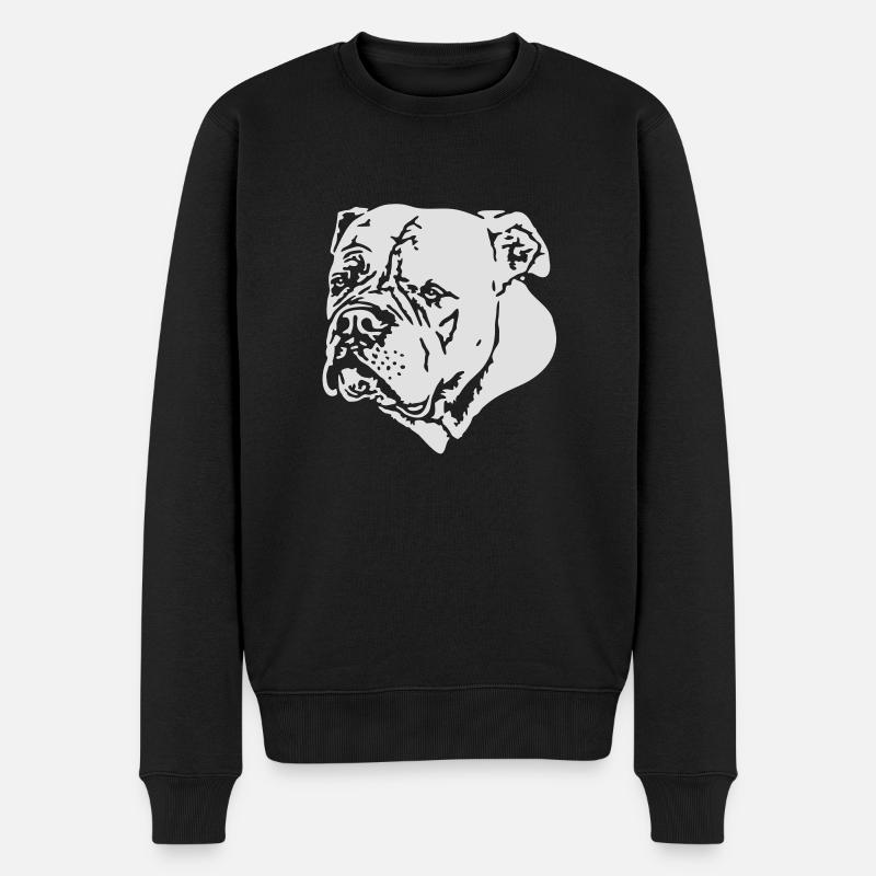 379 bouledogue blanc - Pull Premium bio Homme - noir